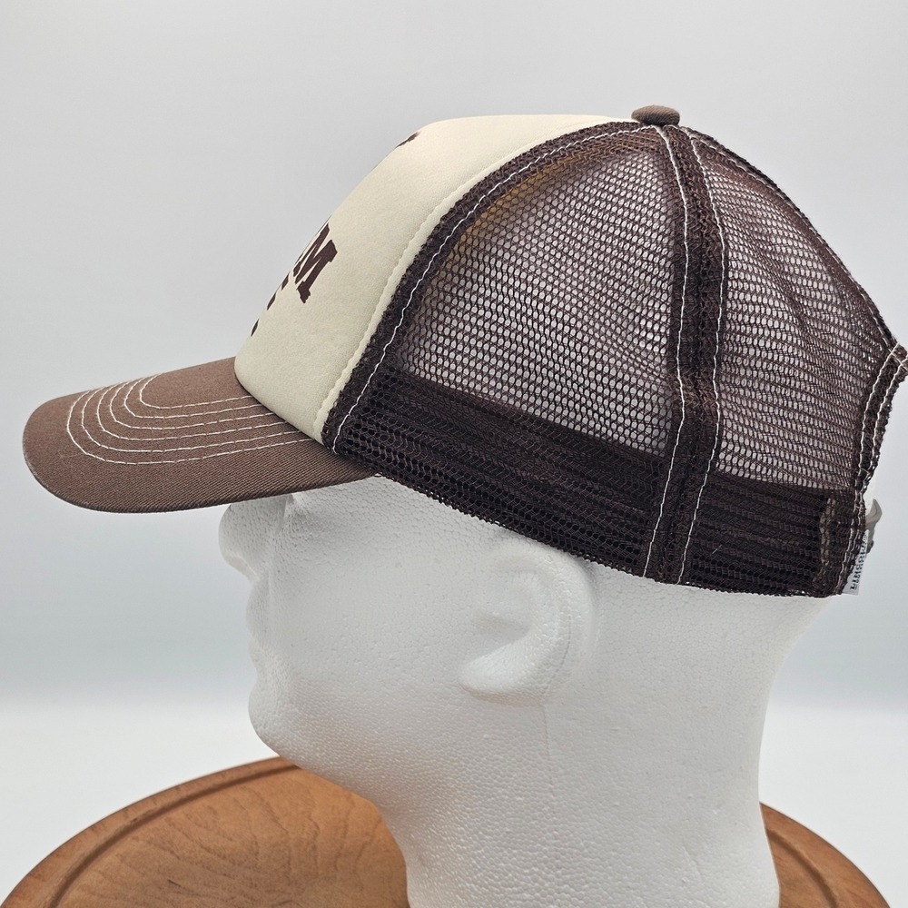 Lincoln‎ Outfitters Farm Life Rooster Trucker Hat Brown Cream Snapback Cap Mesh - Picture 2 of 9